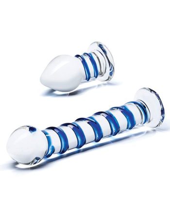 Glas Swirly dildo & buttplug set 1