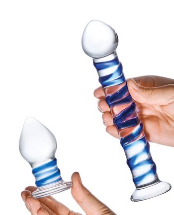 Glas Swirly dildo & buttplug set 2