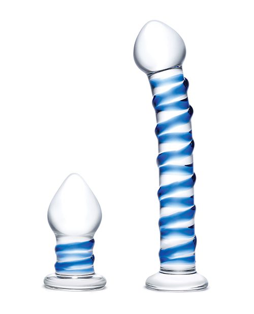 Glas Swirly dildo & buttplug set Glas Swirly dildo & buttplug set